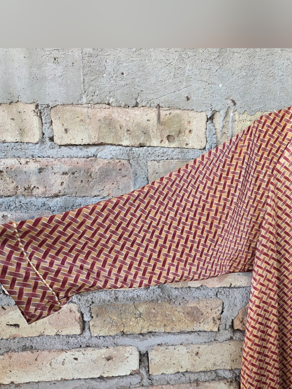 VTG Christian Dior Zip Front Maxi Robe Geometric Basketweave Print- Size Medium - Picture 5 of 11